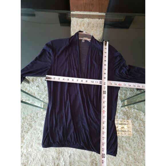 Women's Premise Studio Navy Long Sleeve Top with Cross Front Size S - Picture 11 of 11